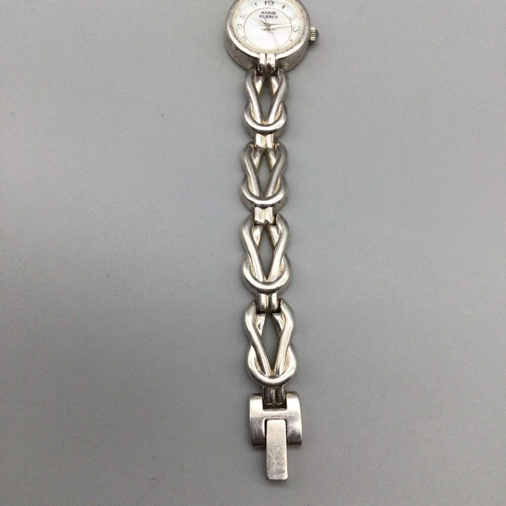 Anne Klein II Womens Watch 19mm White Dial Silver Tone Bracelet New Battery 6.5